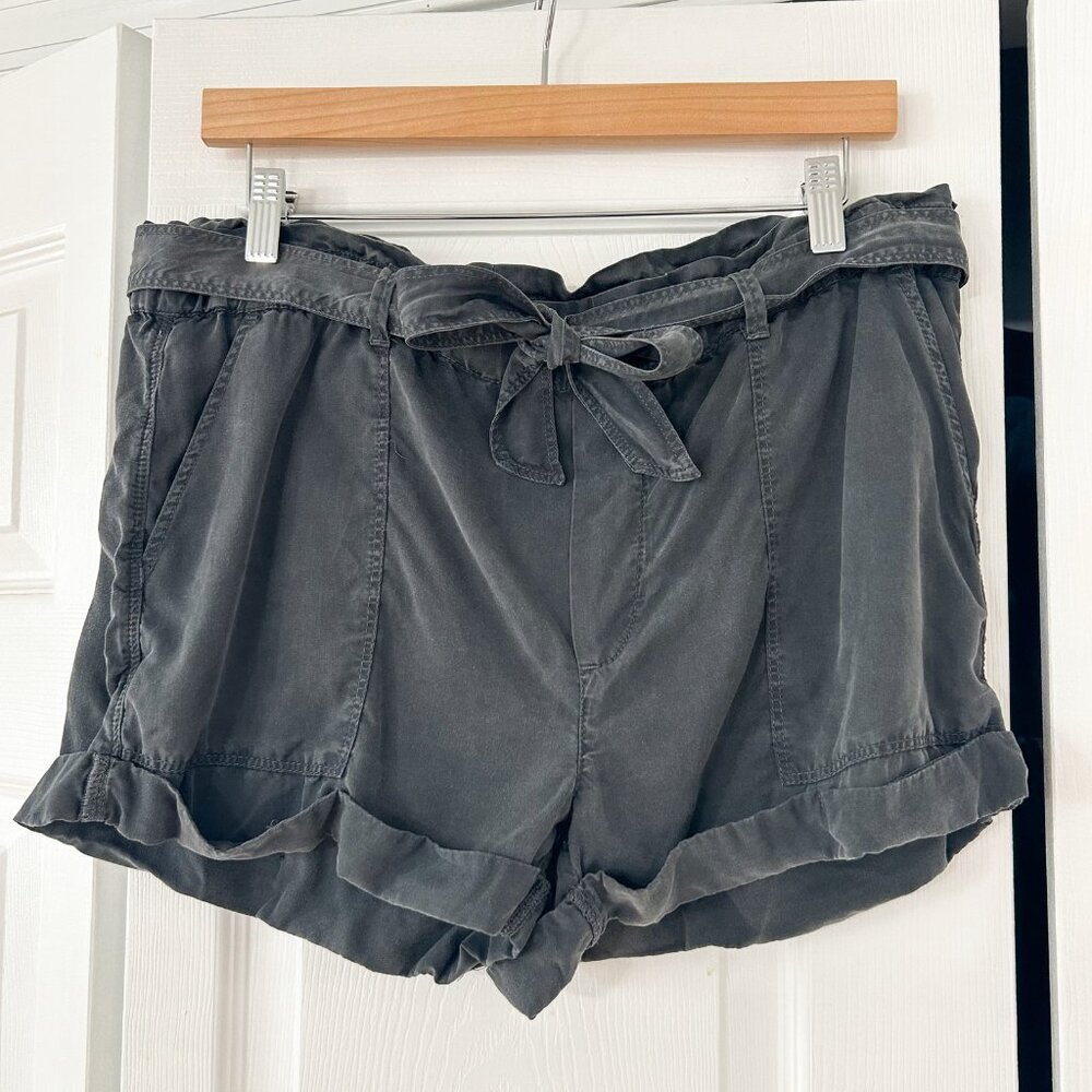 Aerie Gray Casual Paper Bag Shorts - Dark Gray - Picture 3 of 7